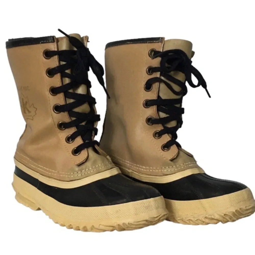 Sorel Arctic Wool Pac Mid Calf Cream Black Waterproof Boots Shoes 5